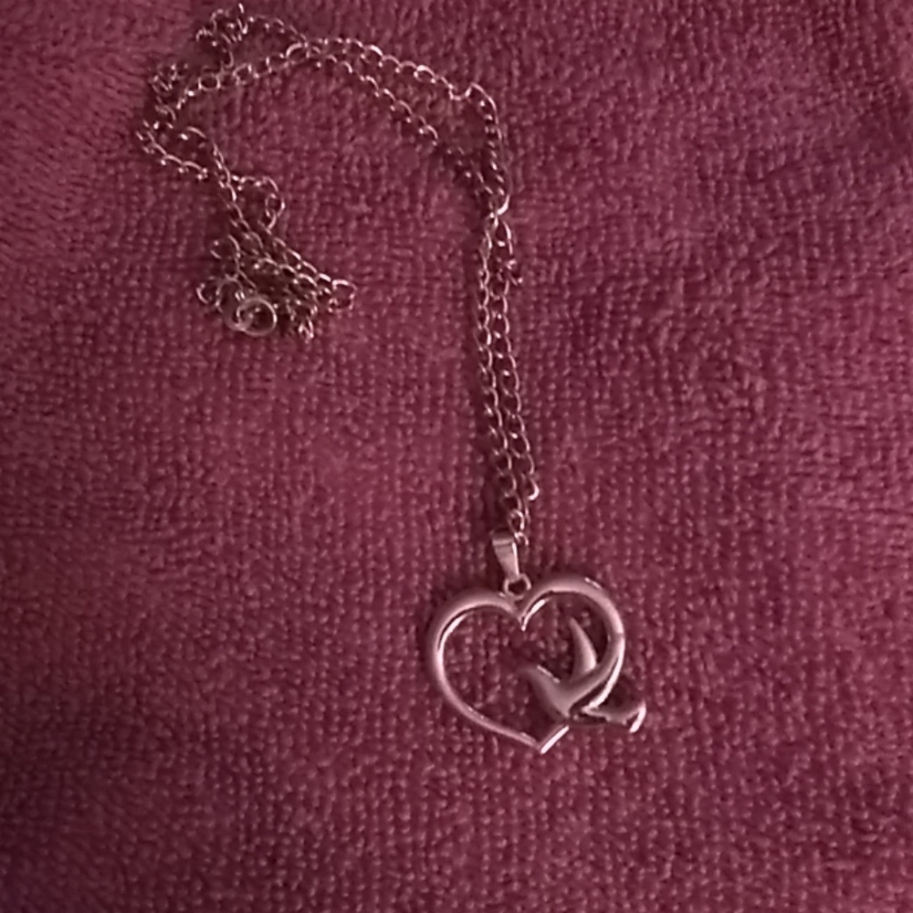 Heart with a dove neclace